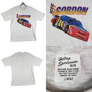 Jeff Gordon NASCAR T-Shirt 90s Auto Racing Motorsports Single Stitch Vtg Large